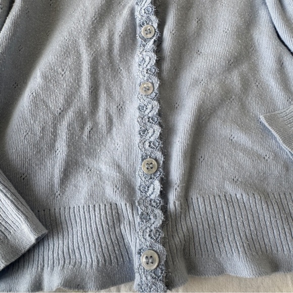 Lace Coquette Light Blue Women's Cardigan - Picture 4 of 8